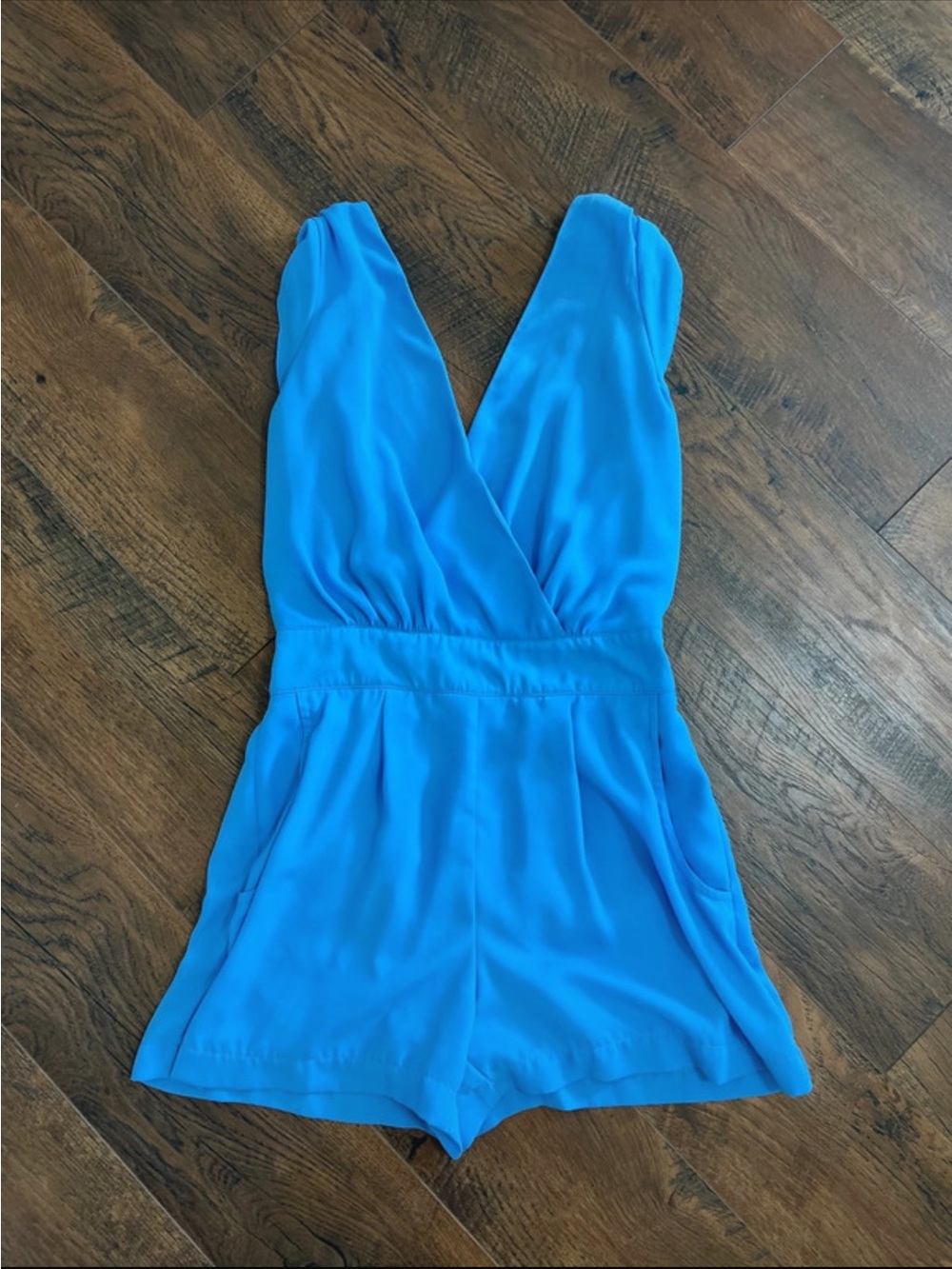 Gianni Bini Bright Turquoise V-Neck Romper